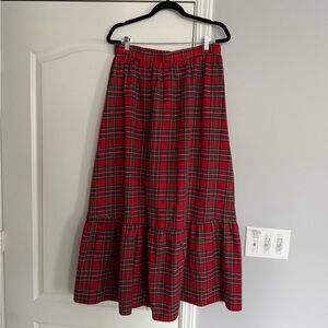 JODIFL Red Plaid Maxi Skirt